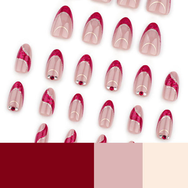 12 Sizes-24 Pcs Press On Nails JP3552