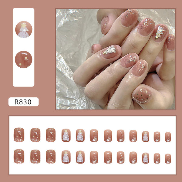 12 Sizes-24 Pcs Press On Nails R830