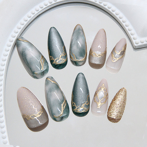 12 Sizes-24 Pcs Press On Nails W1997