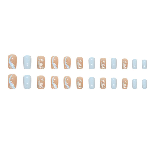 12 Sizes-24 Pcs Press On Nails W607