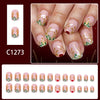 12 Sizes-24 Pcs Press On Nails C1273
