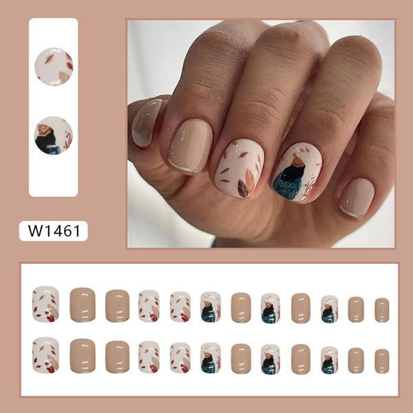 12 Sizes-24 Pcs Press On Nails W1461