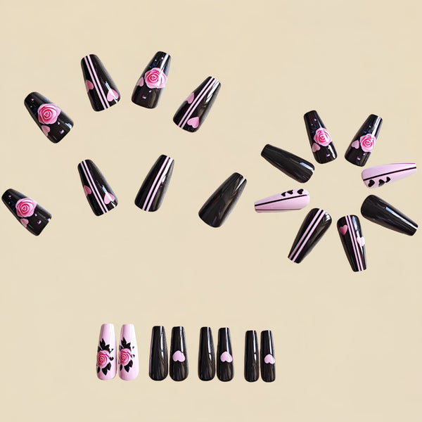 12 Sizes-24 Pcs Press On Nails Y1170