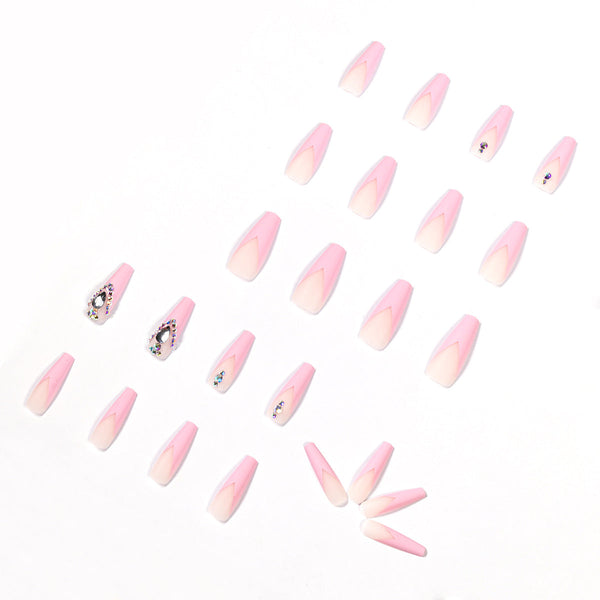 Long Matte Pink Press on Nails