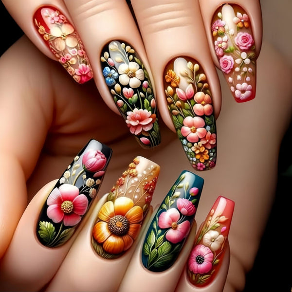 12 Sizes-24 Pcs Press On Nails Y723