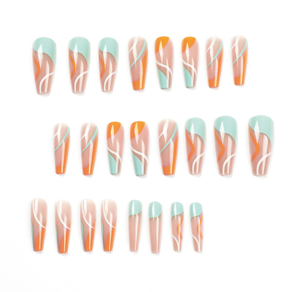 12 Sizes-24 Pcs Press On Nails JP1761