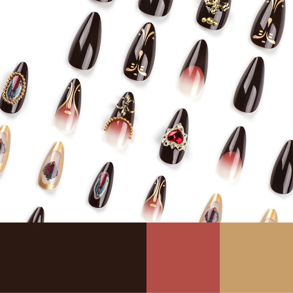 12 Sizes-24 Pcs Press On Nails JP2832