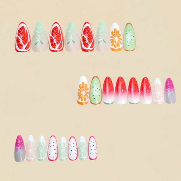 12 Sizes-24 Pcs Press On Nails Y1282