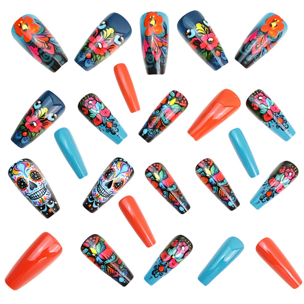 12 Sizes-24 Pcs Press On Nails Y1124