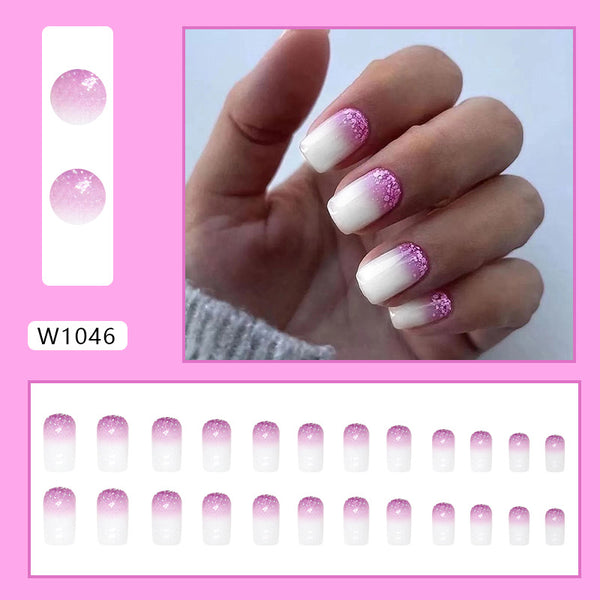 12 Sizes-24 Pcs Press On Nails W1046