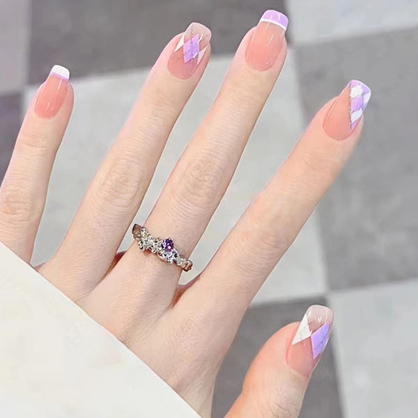 12 Sizes-24 Pcs Press On Nails R763
