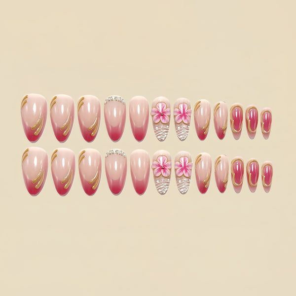 12 Sizes-24 Pcs Press On Nails Y1824