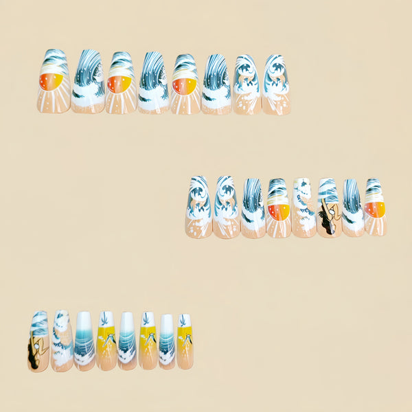 12 Sizes-24 Pcs Press On Nails Y914