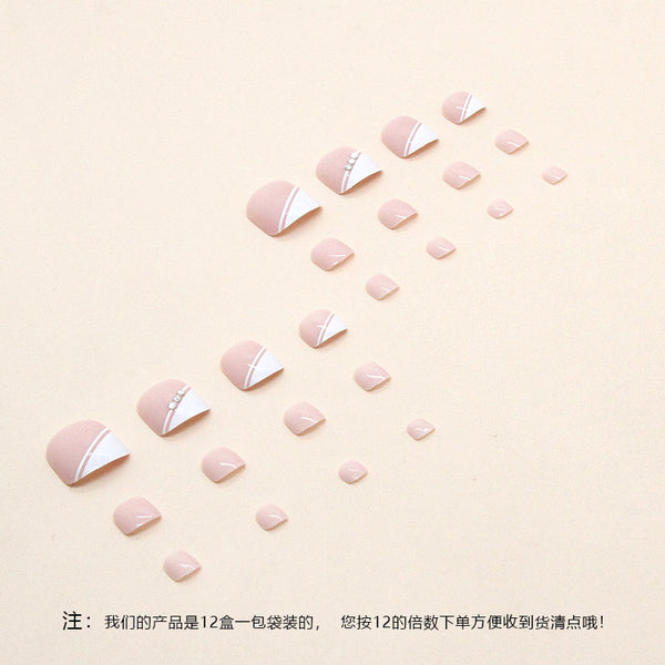 12 Sizes-24 Pcs Press On Nails F048