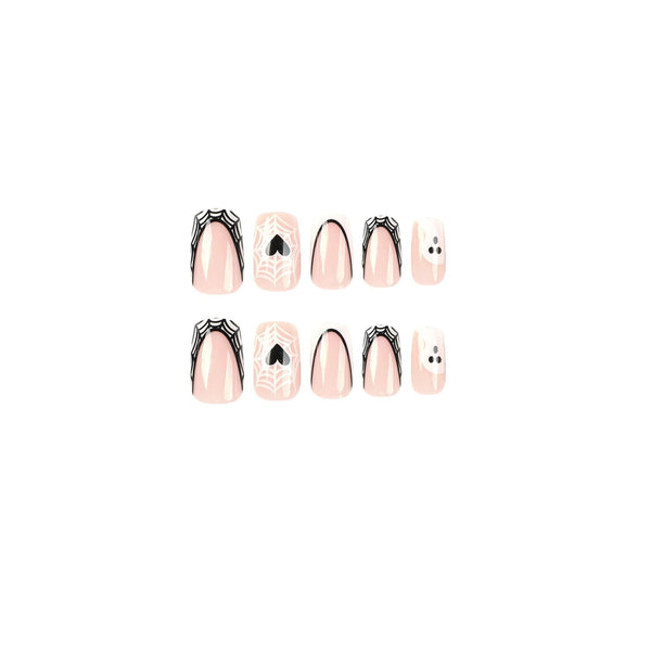 French Glossy Medium Pink Square Press on Nails