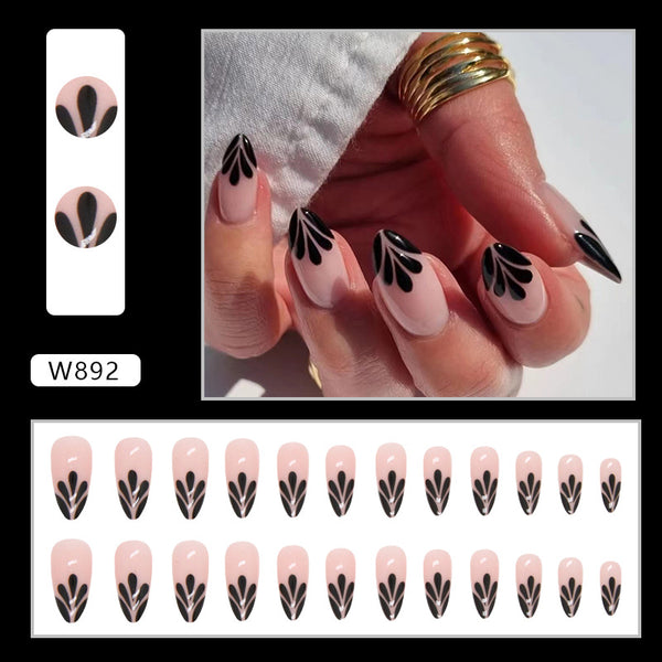 12 Sizes-24 Pcs Press On Nails W892