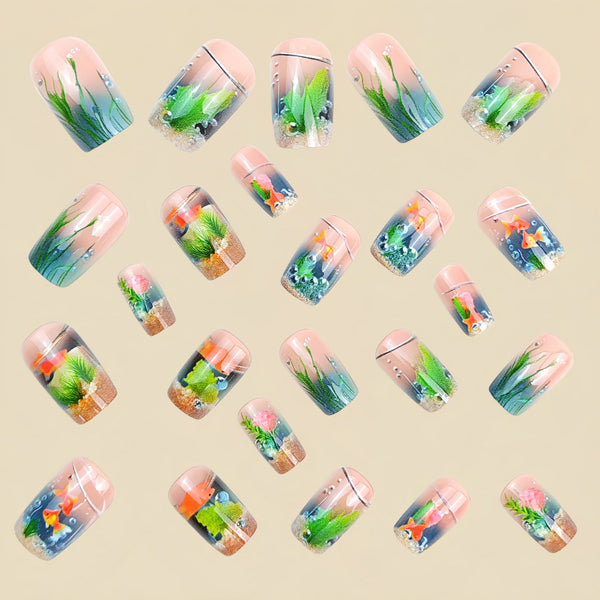 12 Sizes-24 Pcs Press On Nails Y1082