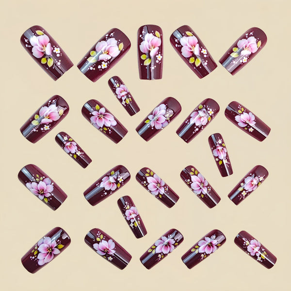 12 Sizes-24 Pcs Press On Nails Y1893