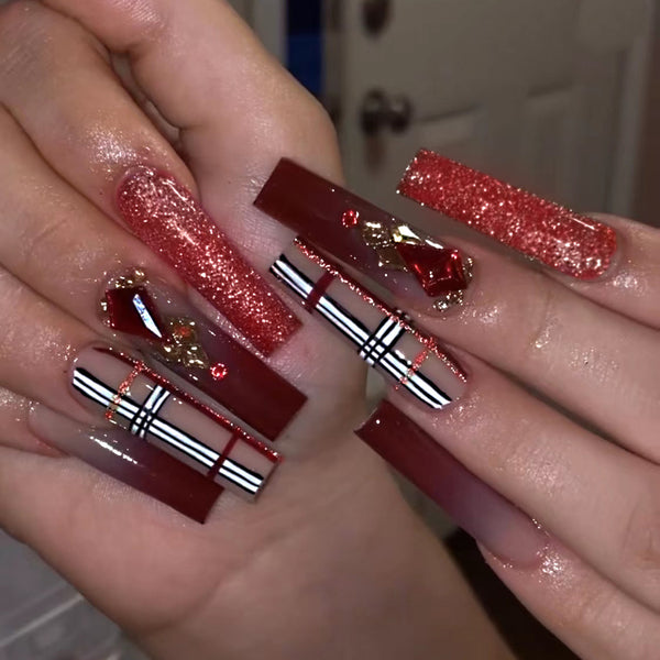 12 Sizes-24 Pcs Press On Nails JP1902
