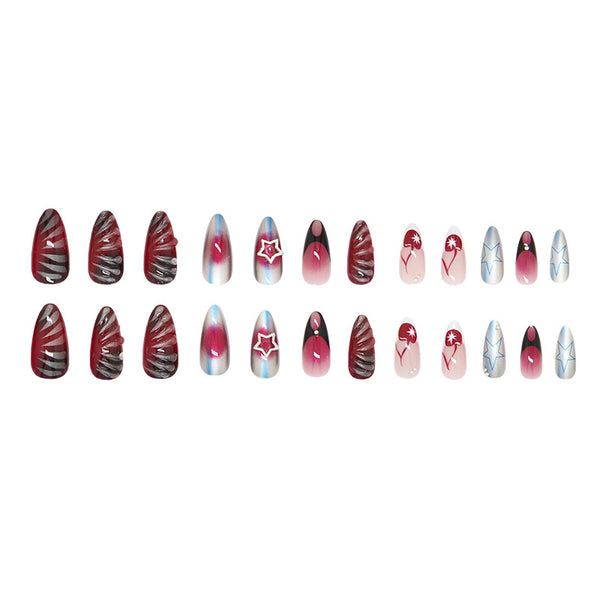 12 Sizes-24 Pcs Press On Nails Z1108