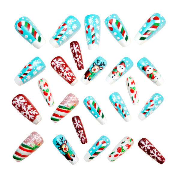 12 Sizes-24 Pcs Press On Nails Y1292