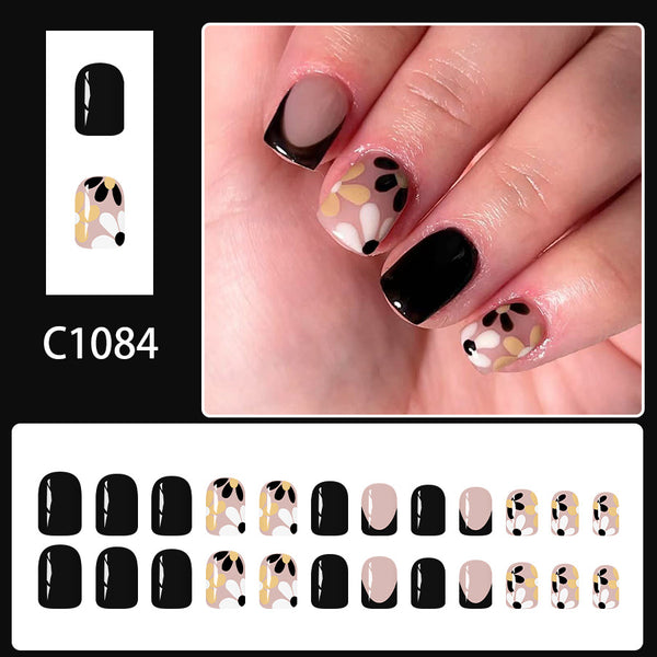 12 Sizes-24 Pcs Press On Nails C1084