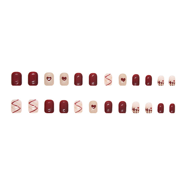12 Sizes-24 Pcs Press On Nails R727