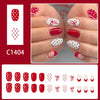 12 Sizes-24 Pcs Press On Nails C1404