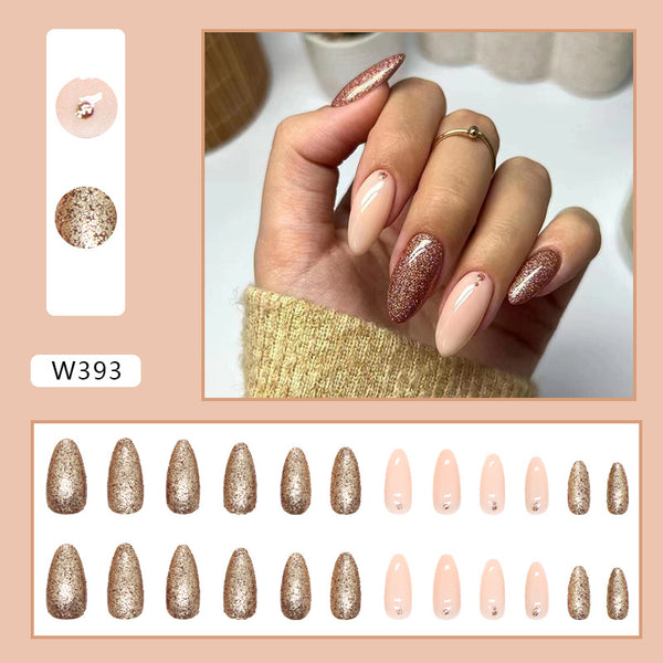 12 Sizes-24 Pcs Press On Nails W393