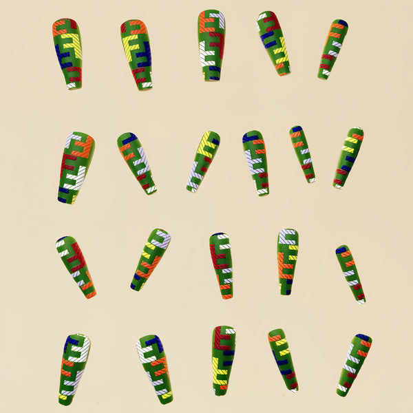 12 Sizes-24 Pcs Press On Nails Y067