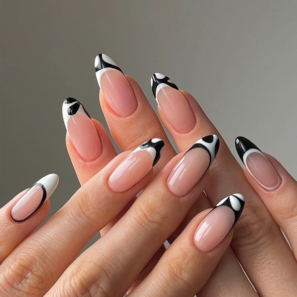 12 Sizes-24 Pcs Press On Nails BZ1417