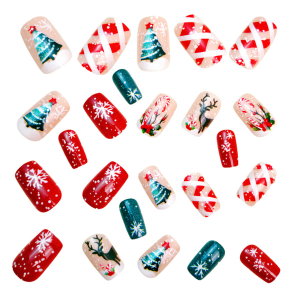 12 Sizes-24 Pcs Press On Nails Y1283