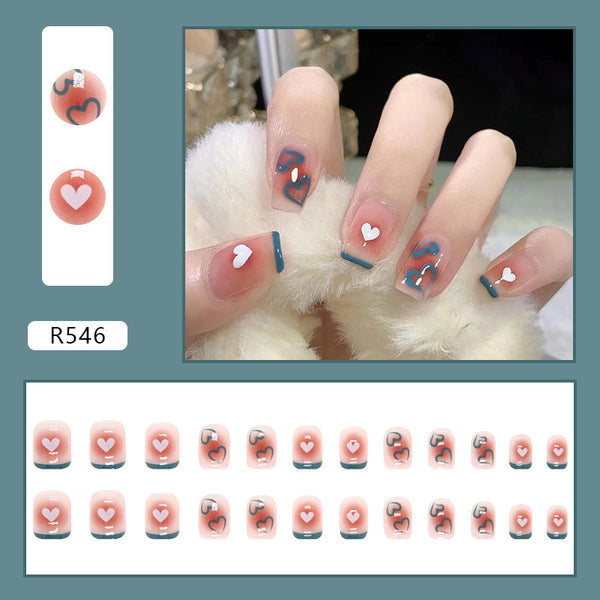 12 Sizes-24 Pcs Press On Nails R521