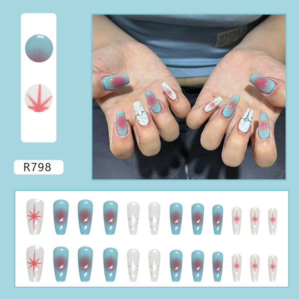 12 Sizes-24 Pcs Press On Nails R767