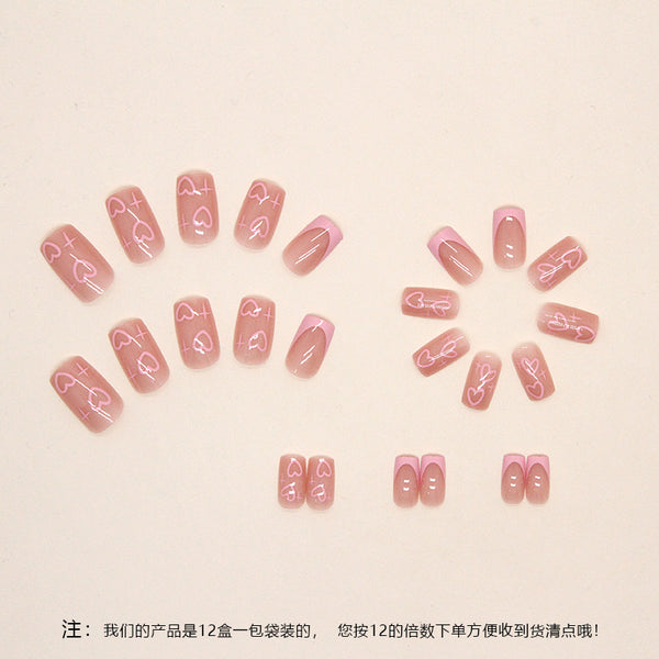 12 Sizes-24 Pcs Press On Nails W415