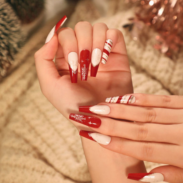 12 Sizes-24 Pcs Press On Nails JP1916