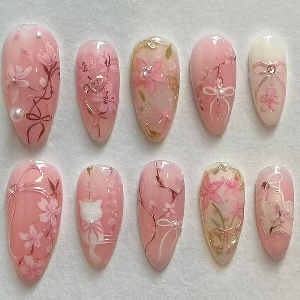 12 Sizes-24 Pcs Press On Nails Z1264