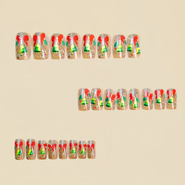 12 Sizes-24 Pcs Press On Nails Y1304