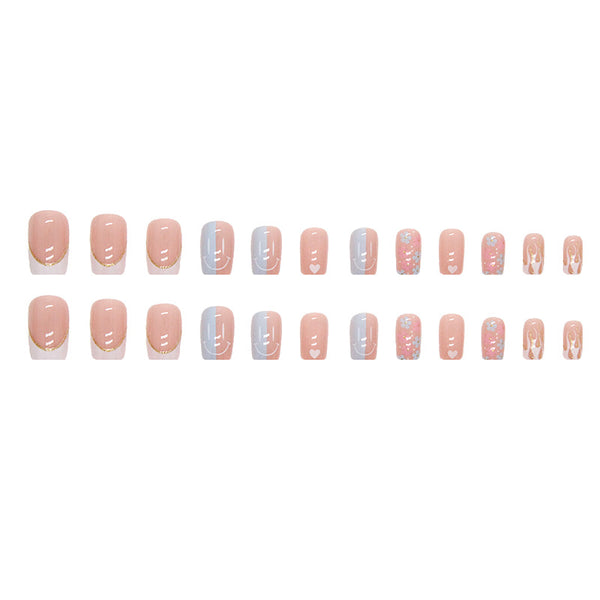 12 Sizes-24 Pcs Press On Nails W345