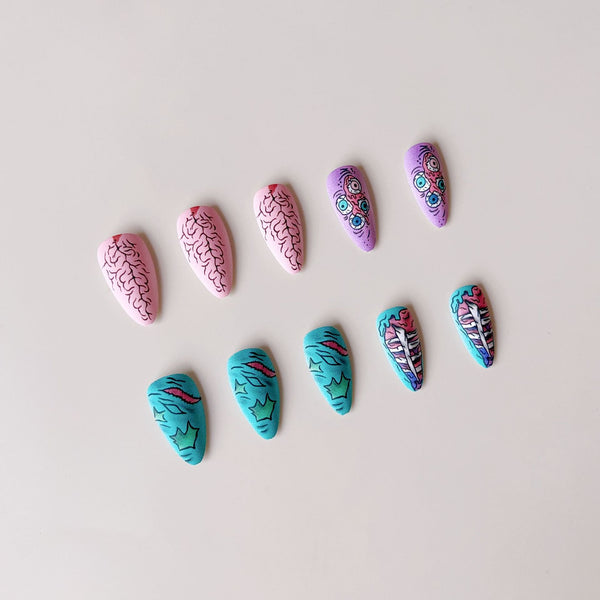 12 Sizes-24 Pcs Press On Nails A647