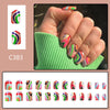 12 Sizes-24 Pcs Press On Nails C383