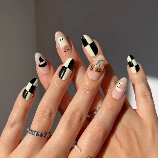 12 Sizes-24 Pcs Press On Nails W1425