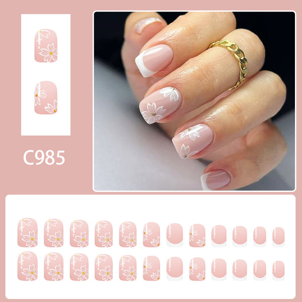 12 Sizes-24 Pcs Press On Nails C985