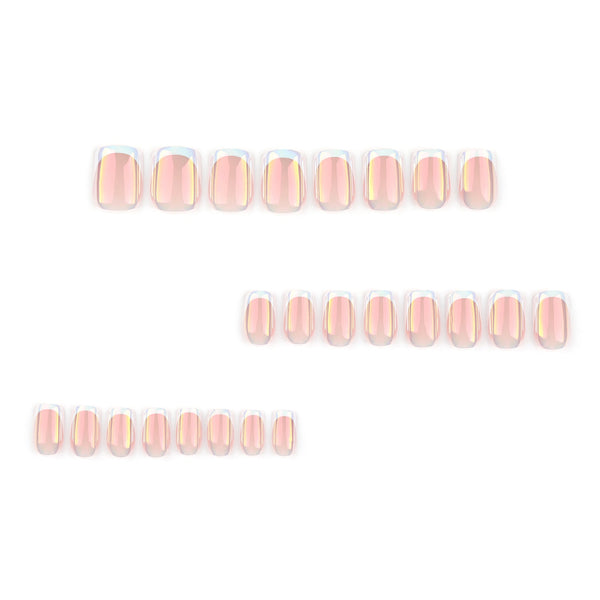 French Glossy Medium Pink Press on Nails