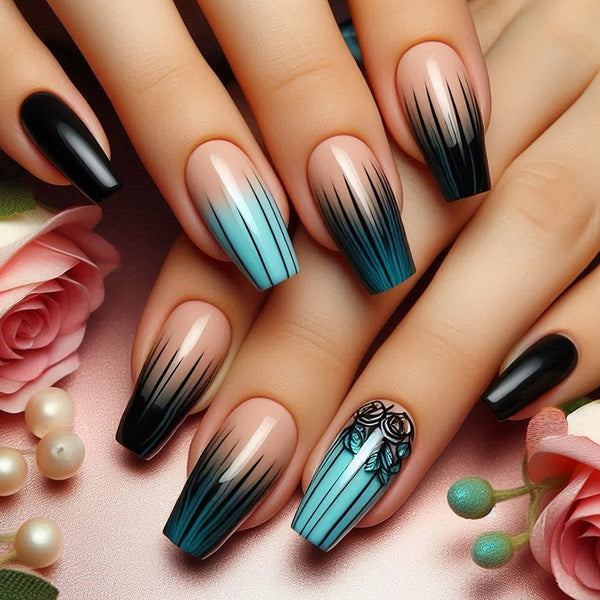 12 Sizes-24 Pcs Press On Nails W1798