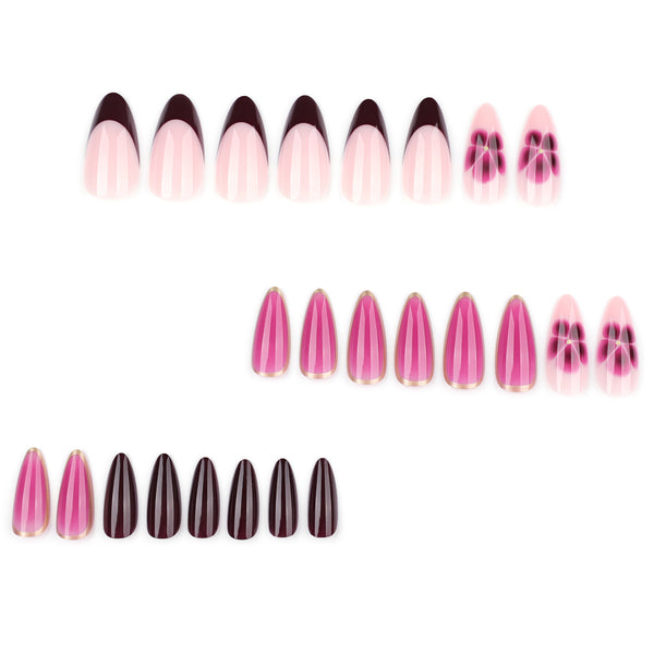 12 Sizes-24 Pcs Press On Nails JP3826