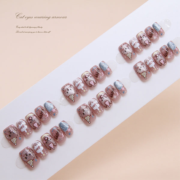 12 Sizes-24 Pcs Press On Nails T038