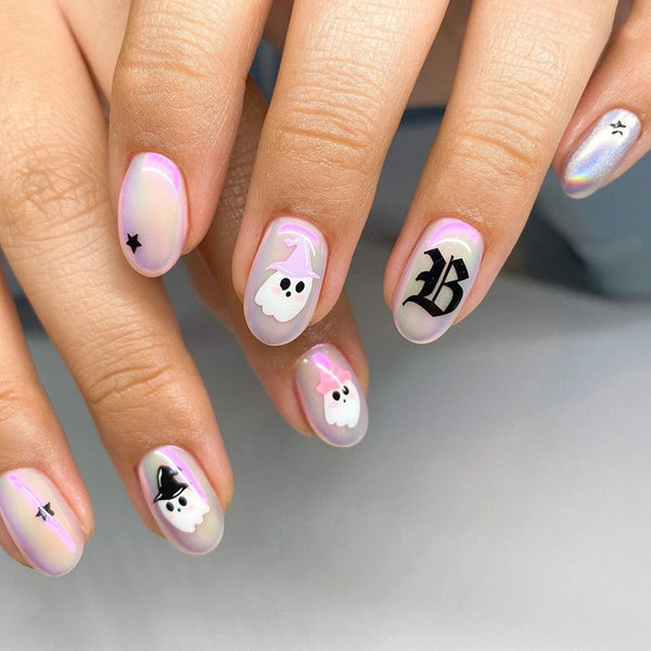 12 Sizes-24 Pcs Press On Nails W1431