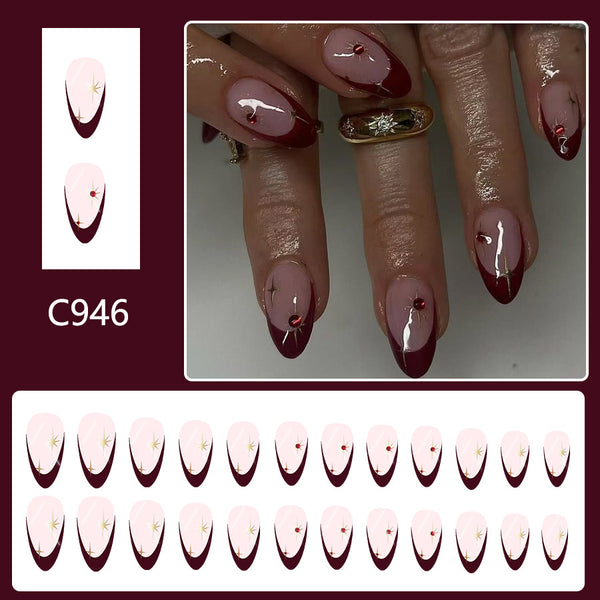 12 Sizes-24 Pcs Press On Nails C946