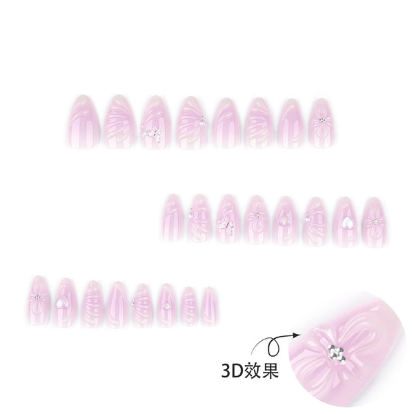 12 Sizes-24 Pcs Press On Nails JP4219